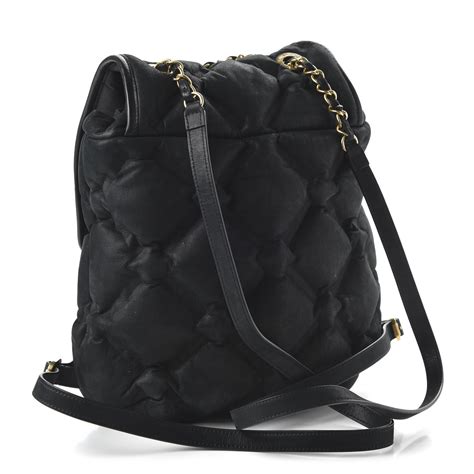 CHANEL Iridescent Calfskin Quilted Chesterfield Backpack Black 